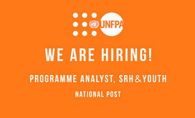 UNFPA is announcing the vacancy of the Programme Analyst, SRH&Youth (National Post) 