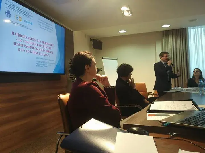 A round table discussion as part of the project "Support to the implementation of the national programme of demographic security of the Republic of Belarus" funded by the Government of the Russian Federation, UNFPA and UNICEF was held in Minsk